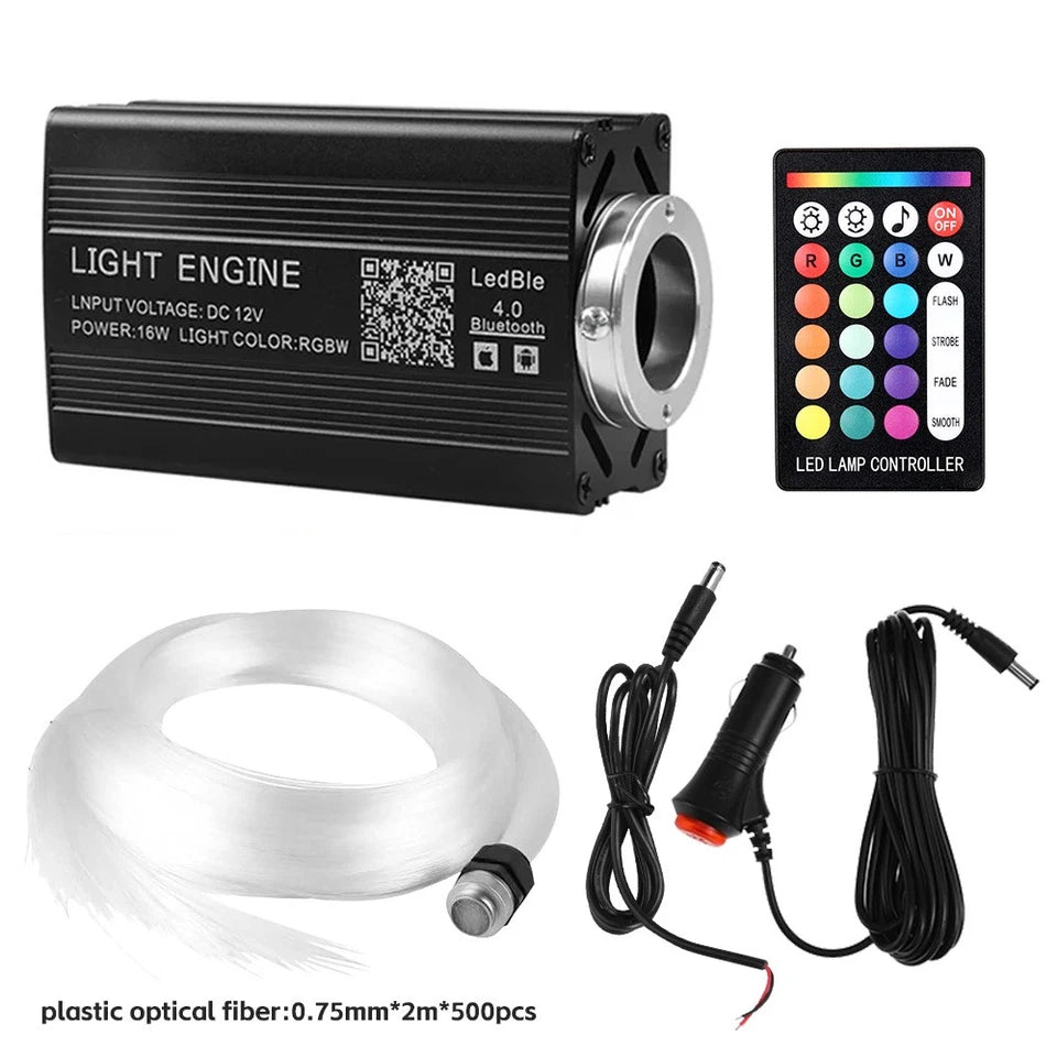 500PCS RGB Star Light Kit Home Headliner Starlights Roof Ceiling Lights w/Remote
