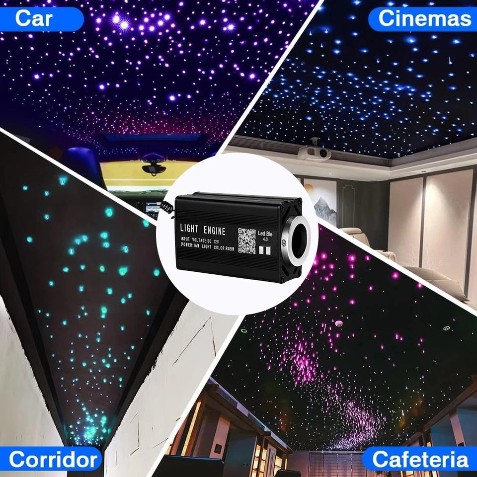 500PCS RGB Star Light Kit Home Headliner Starlights Roof Ceiling Lights w/Remote